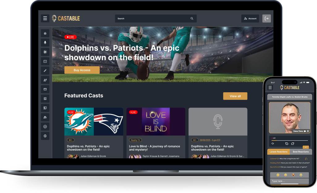 Experience Castable in mobile or web app